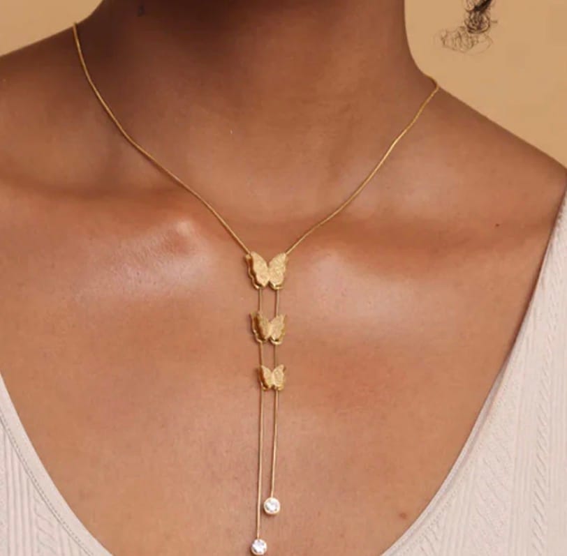 Customer photo review of Butterfly Long Chain Necklace