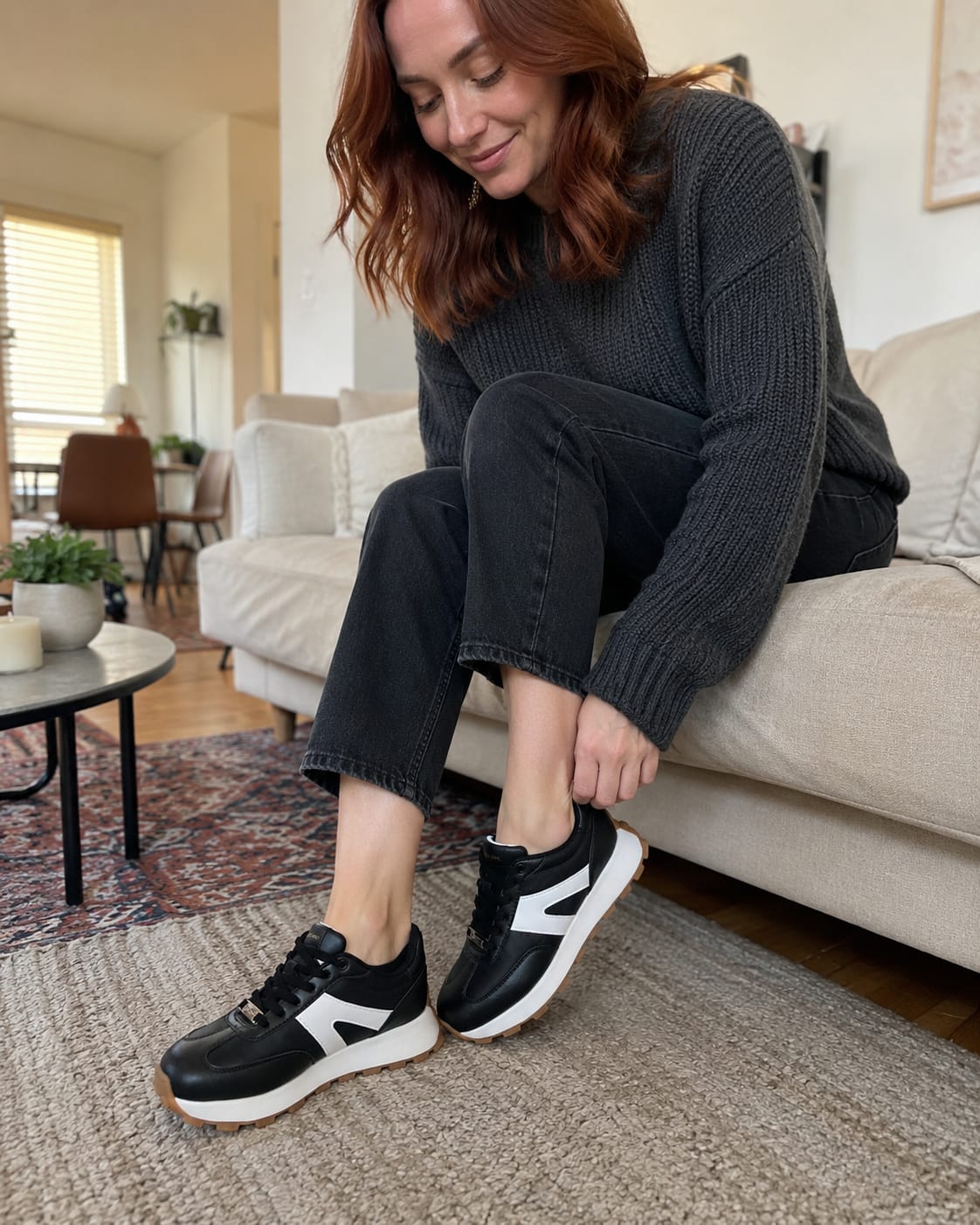 Customer photo review of Lucky Step Retro Platform Sneakers