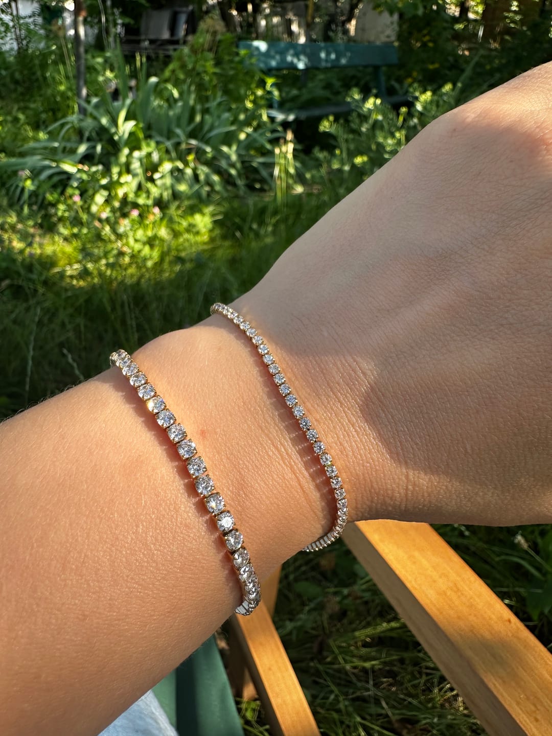 Customer photo review of Ava Petite Gold White Bracelet
