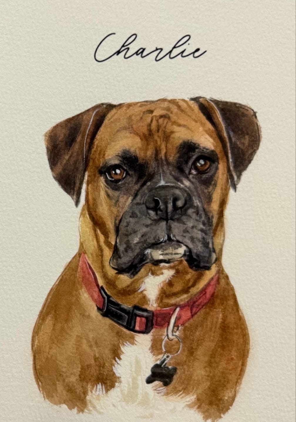 Customer photo review of Custom Hand Painted Dog Portrait Canvas