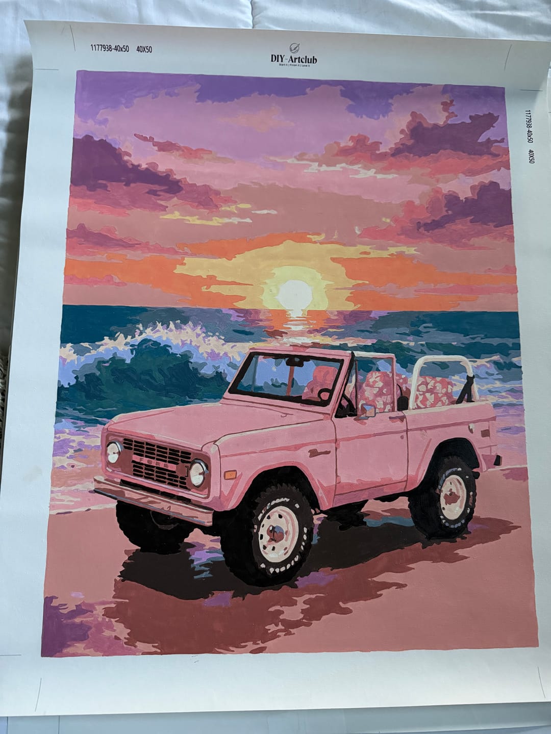 Customer photo review of Pink Ford | Paint by Number