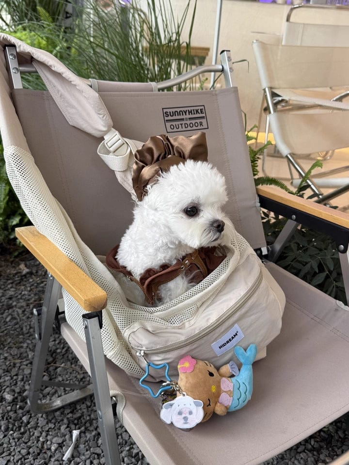 Customer photo review of Breathable Summer Pet Sling Carrier Bag With Pocket