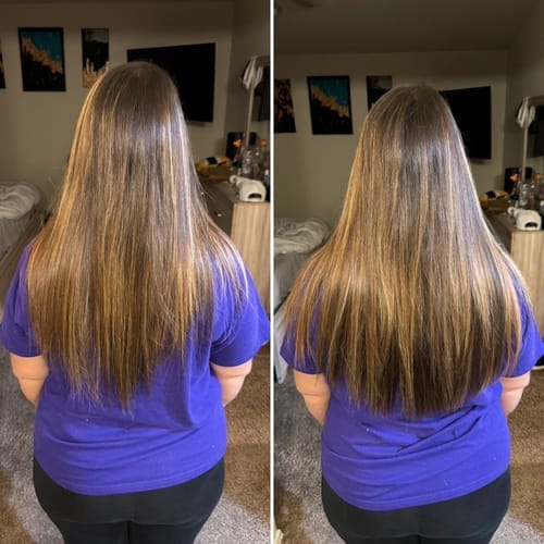 Customer photo review of High Quality Halo Hair Extensions
