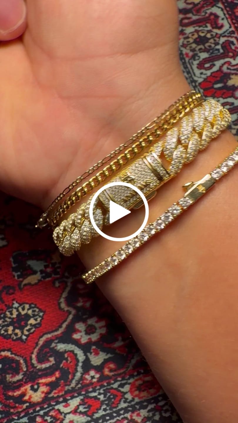 Customer video review of 8mm Iced Cuban Link Bracelet - Gold