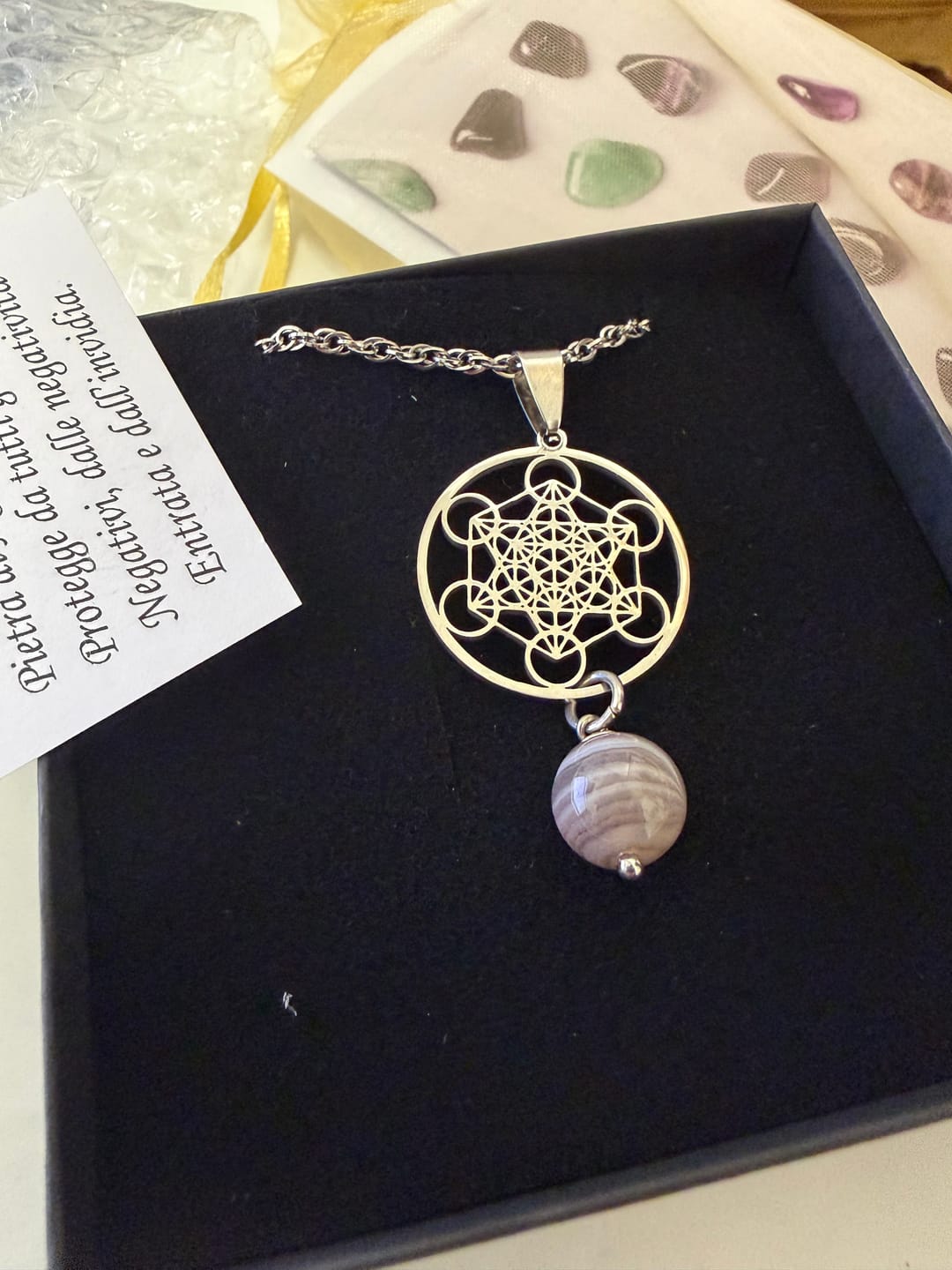 Customer photo review of Collana Occhio di Shiva e Cubo di Metatron: protezione da malocchi e invidia