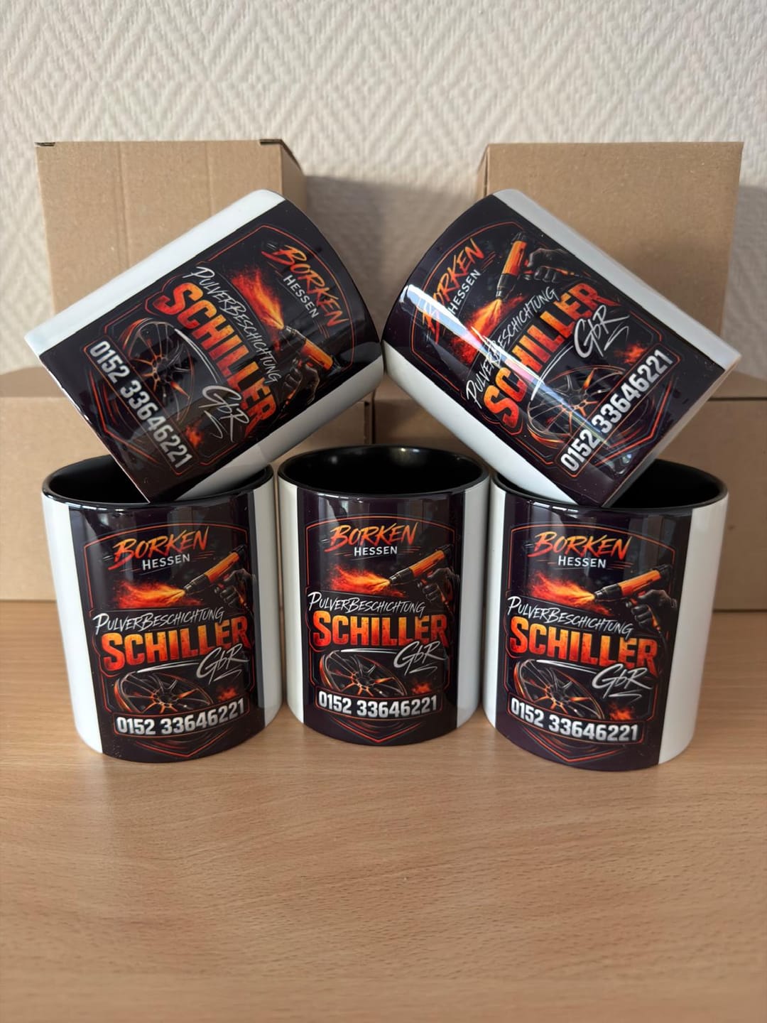 Customer photo review of TassenExpress - Becher Keramik Tasse mit Logo bedruckt 325ml Firmenlogo