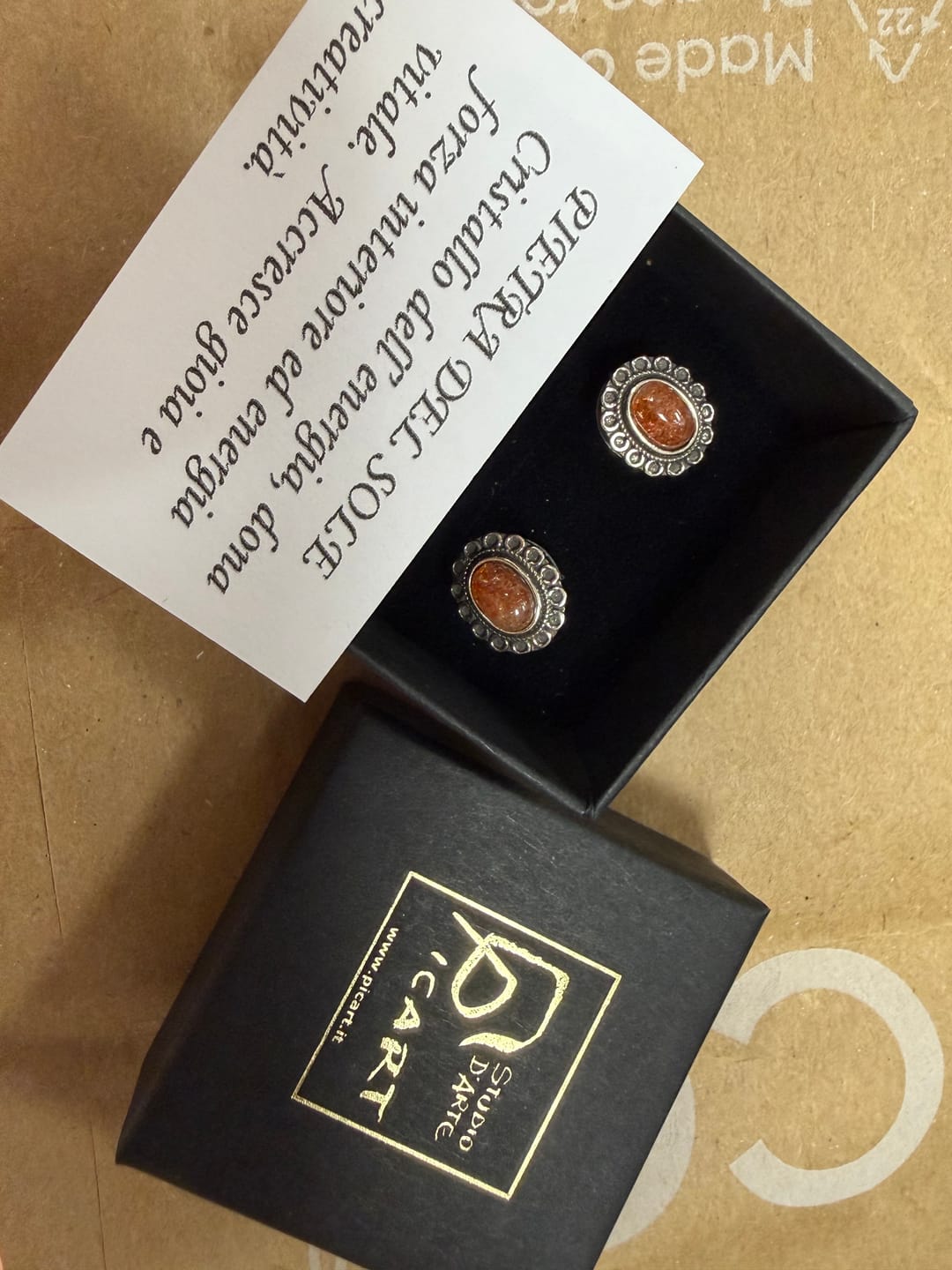 Customer photo review of Orecchini a Lobo Pietra del Sole - Argento 925