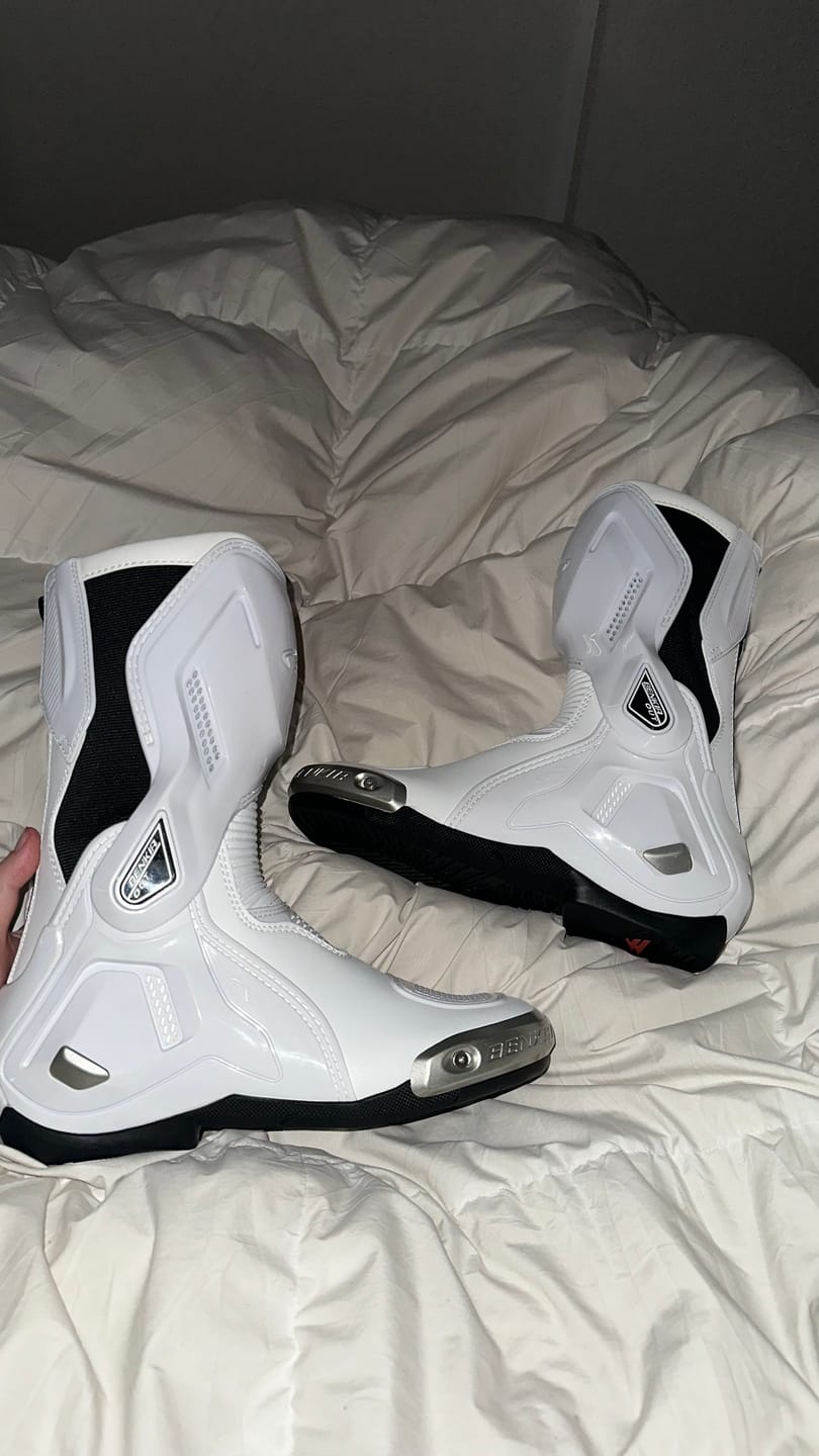 Customer photo review of Motorcycle Riding Boots White