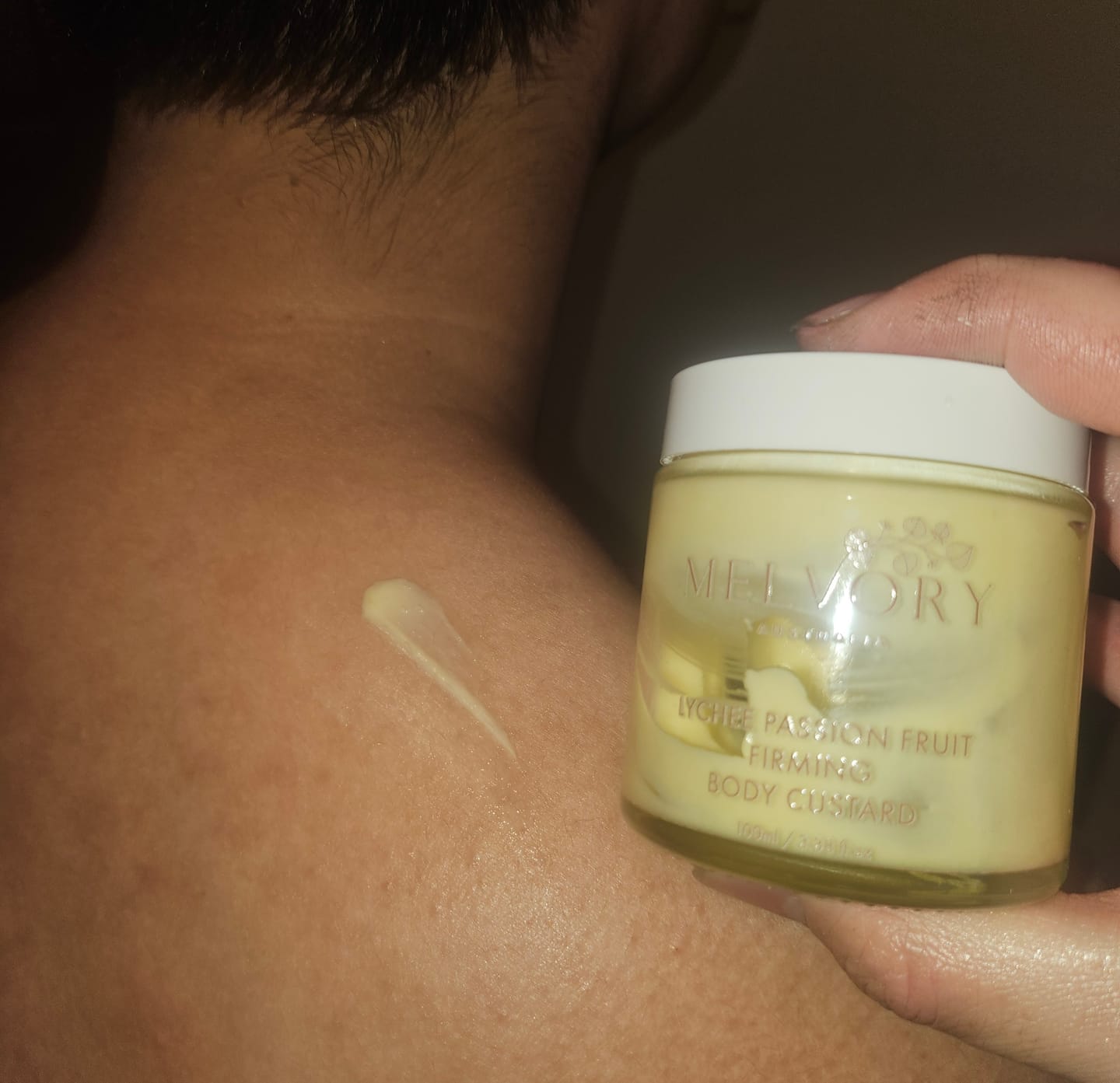Customer photo review of Limited Edition: Lychee + Passionfruit Body Custard