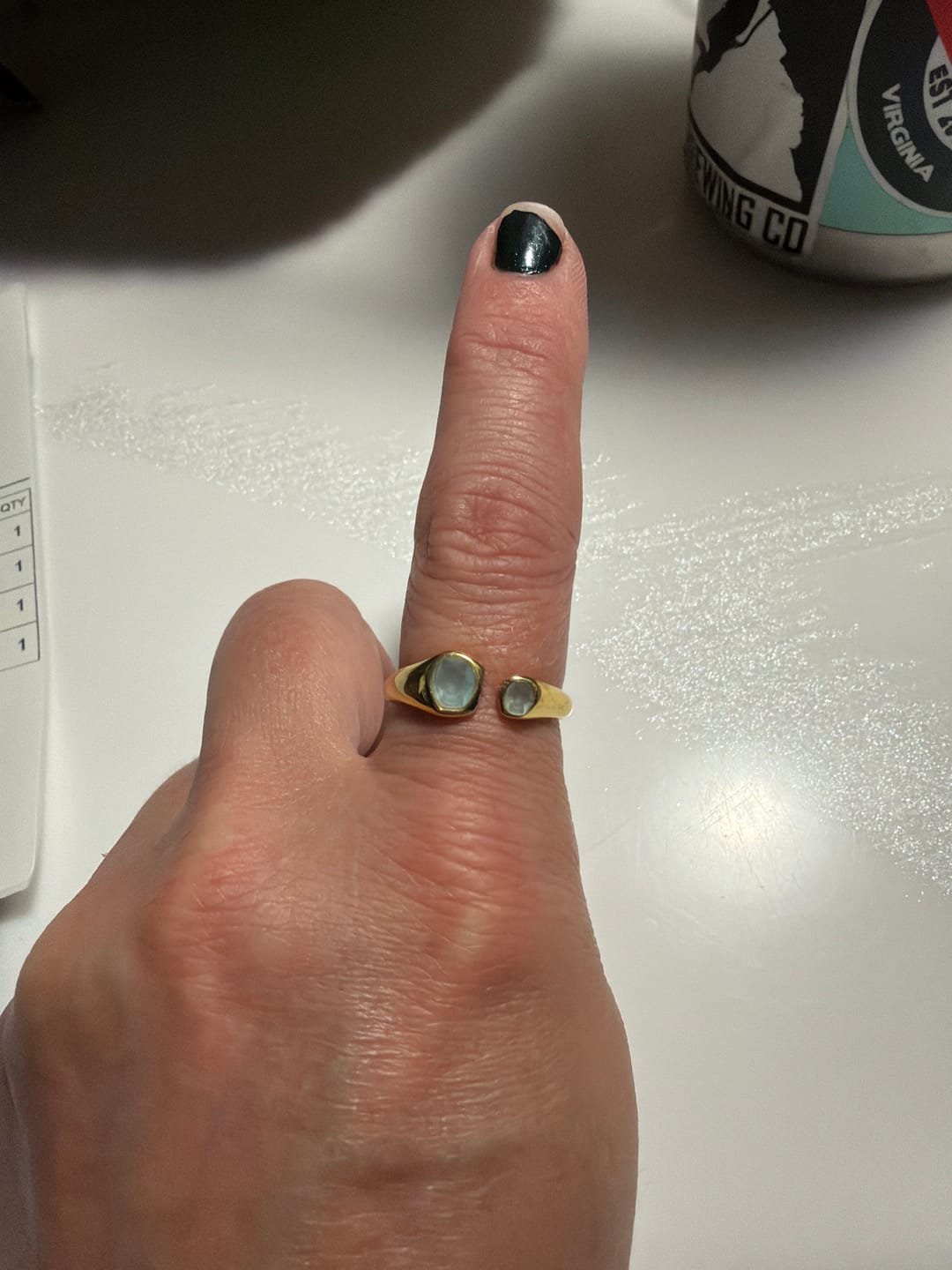 Customer photo review of Vintage Aquamarine Wrap Ring