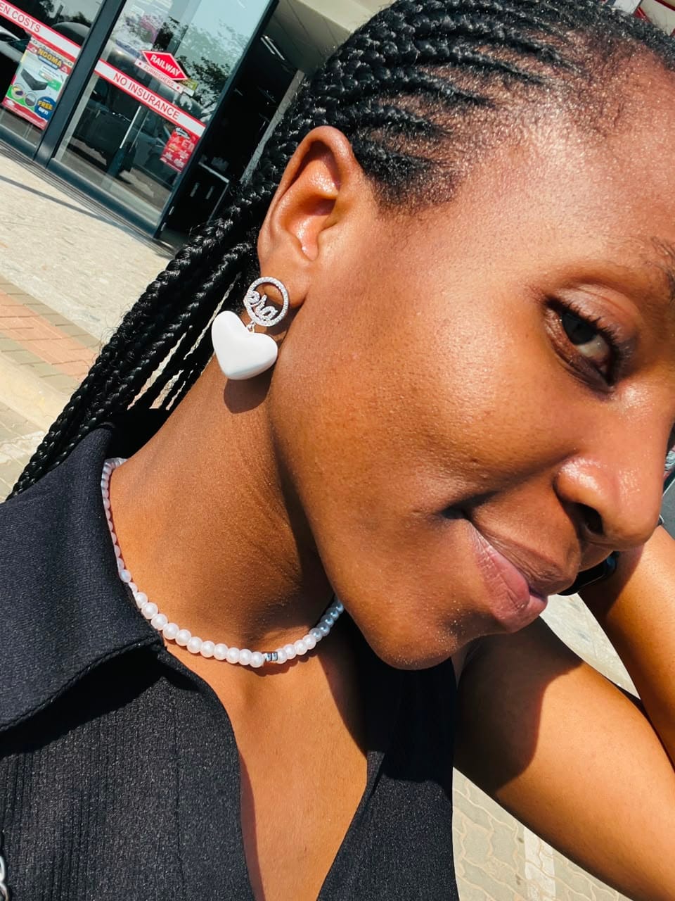 Customer photo review of White Era Adore Silver Earrings