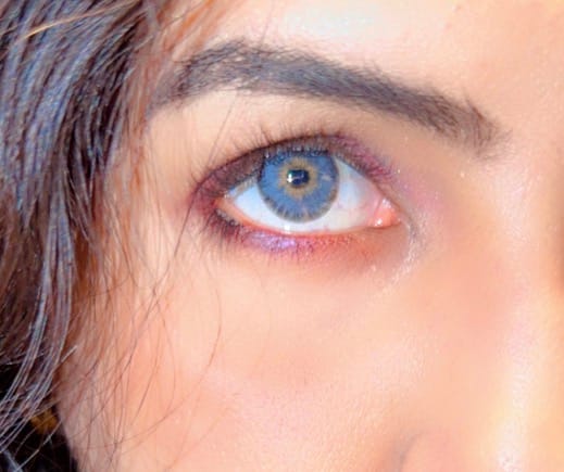 Customer photo review of Cyrene Gray Prescription Coloured Contact Lenses