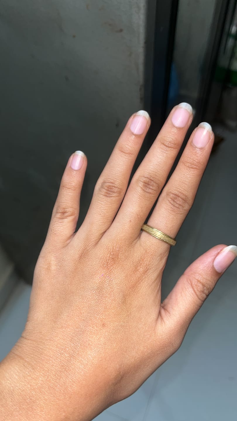 Customer photo review of Textured Matte Gold Band Ring