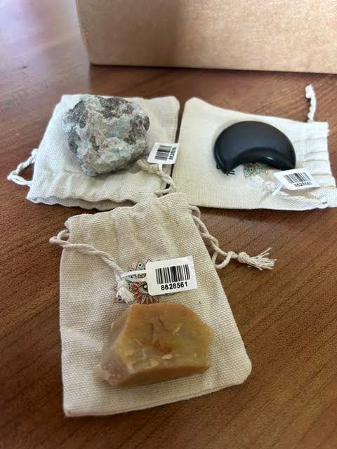 Customer photo review of Crystal Mystery Bag: Rare Larimar Edition