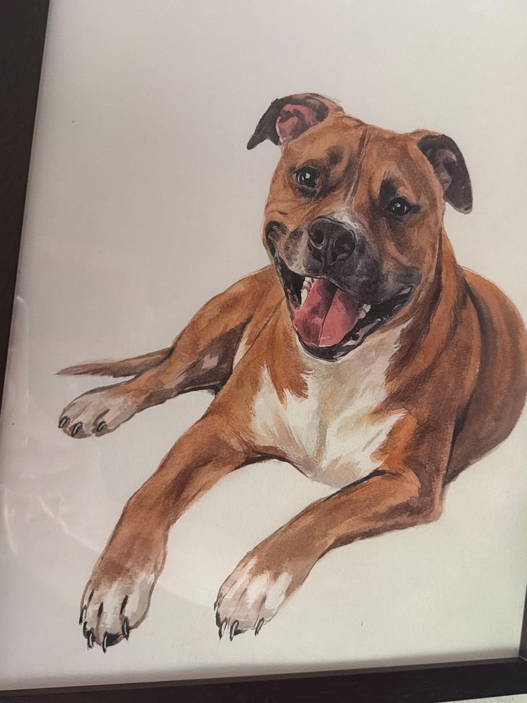 Customer photo review of Custom Hand Painted Dog Portrait Canvas