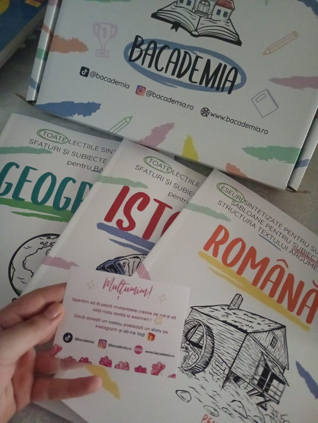 Customer photo review of Pachet Bacalaureat (Română + Istorie + Geografie) Bacademia