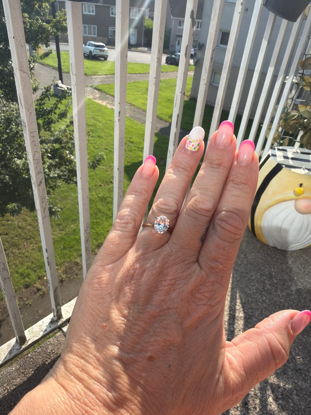 Customer photo review of Oval Solitaire Diamond-Inspired Ring 3ct