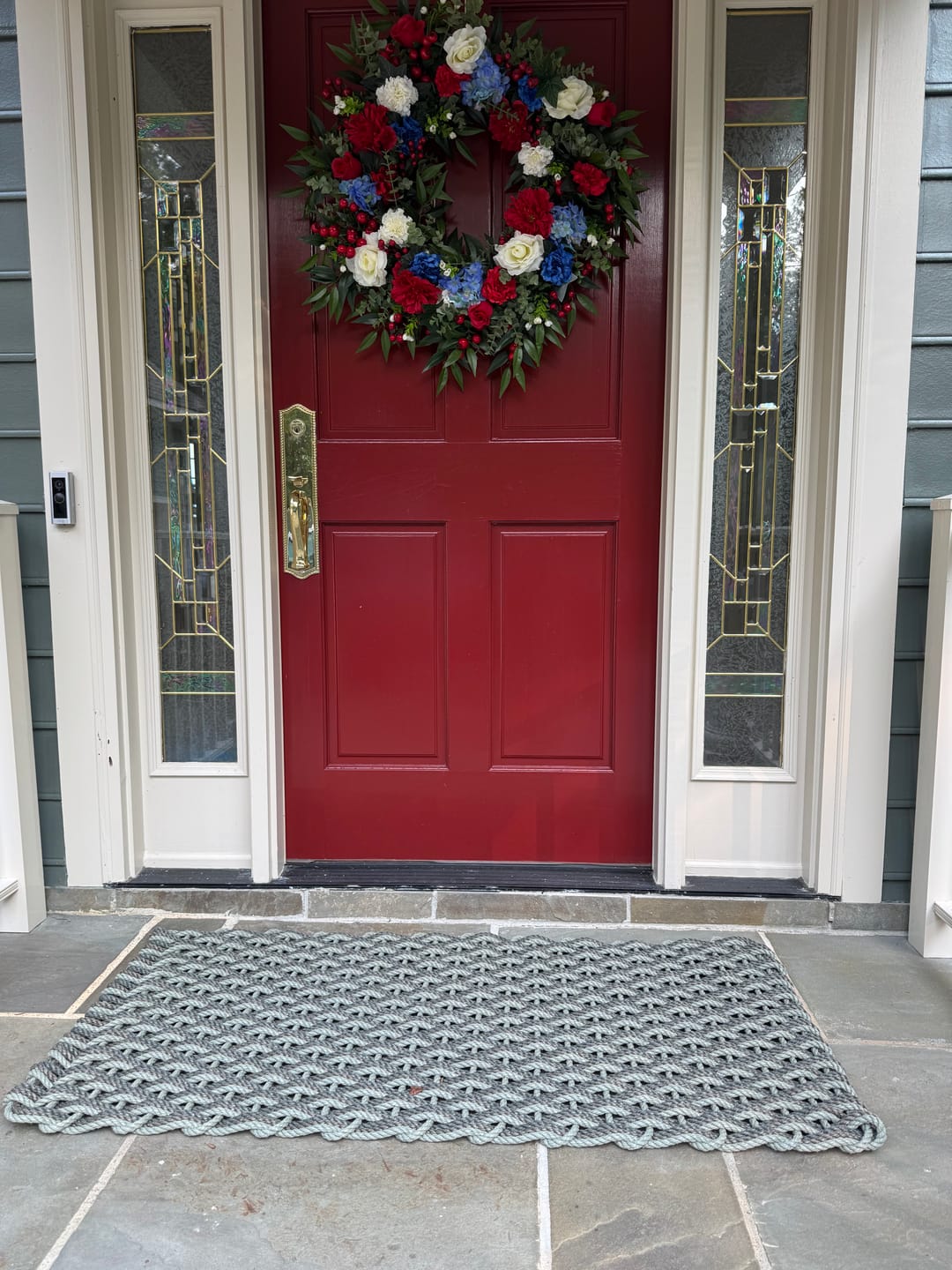 Customer photo review of Sage + Mushroom + Blue Spruce Doormat
