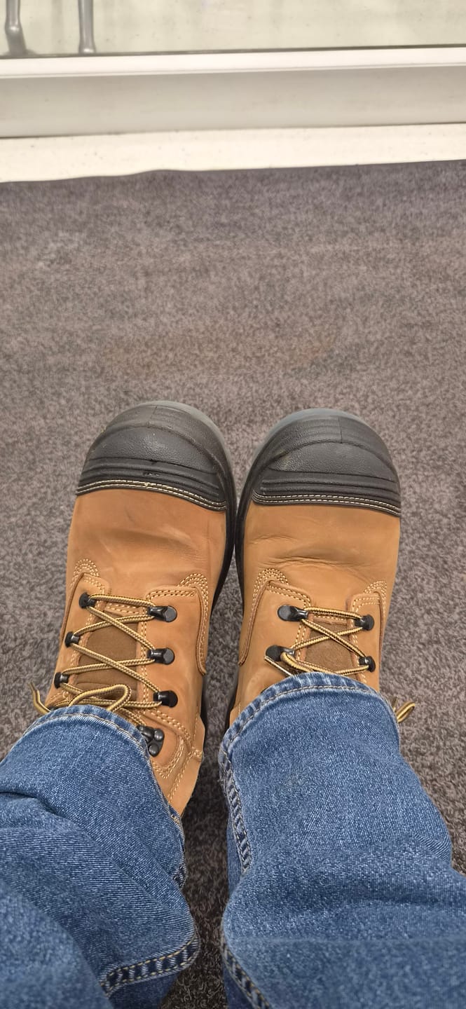Customer photo review of Brawn Safety Work Boots Dark Brown