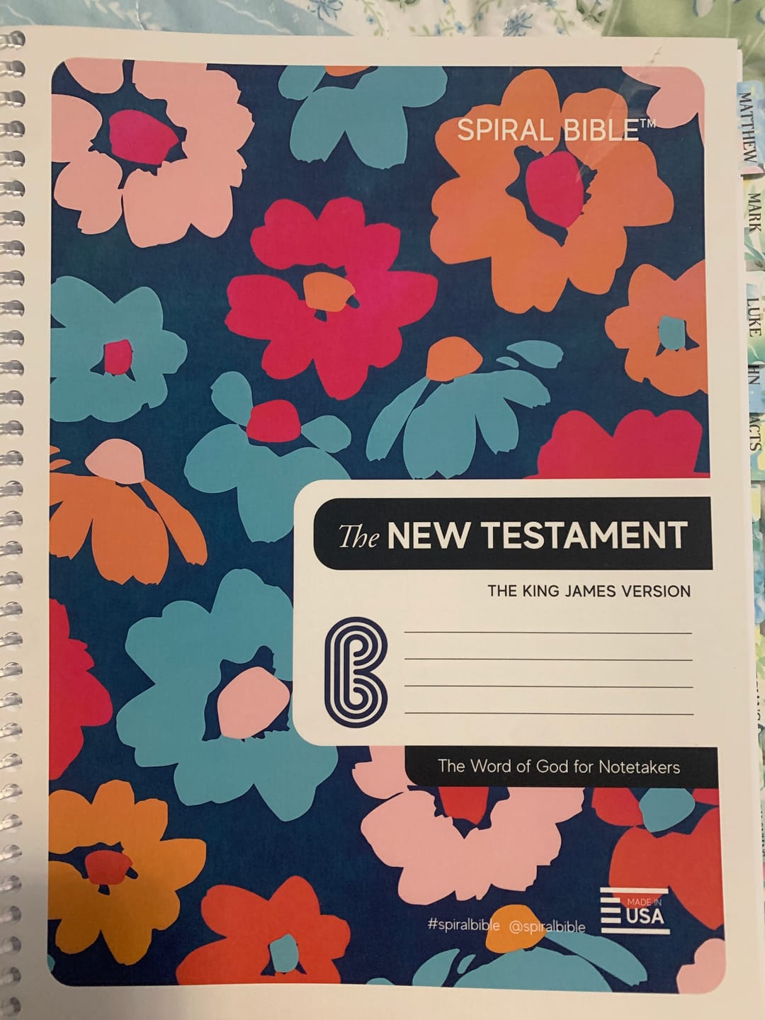 Customer photo review of Spiral Bible™ - KJV - New Testament - Floral