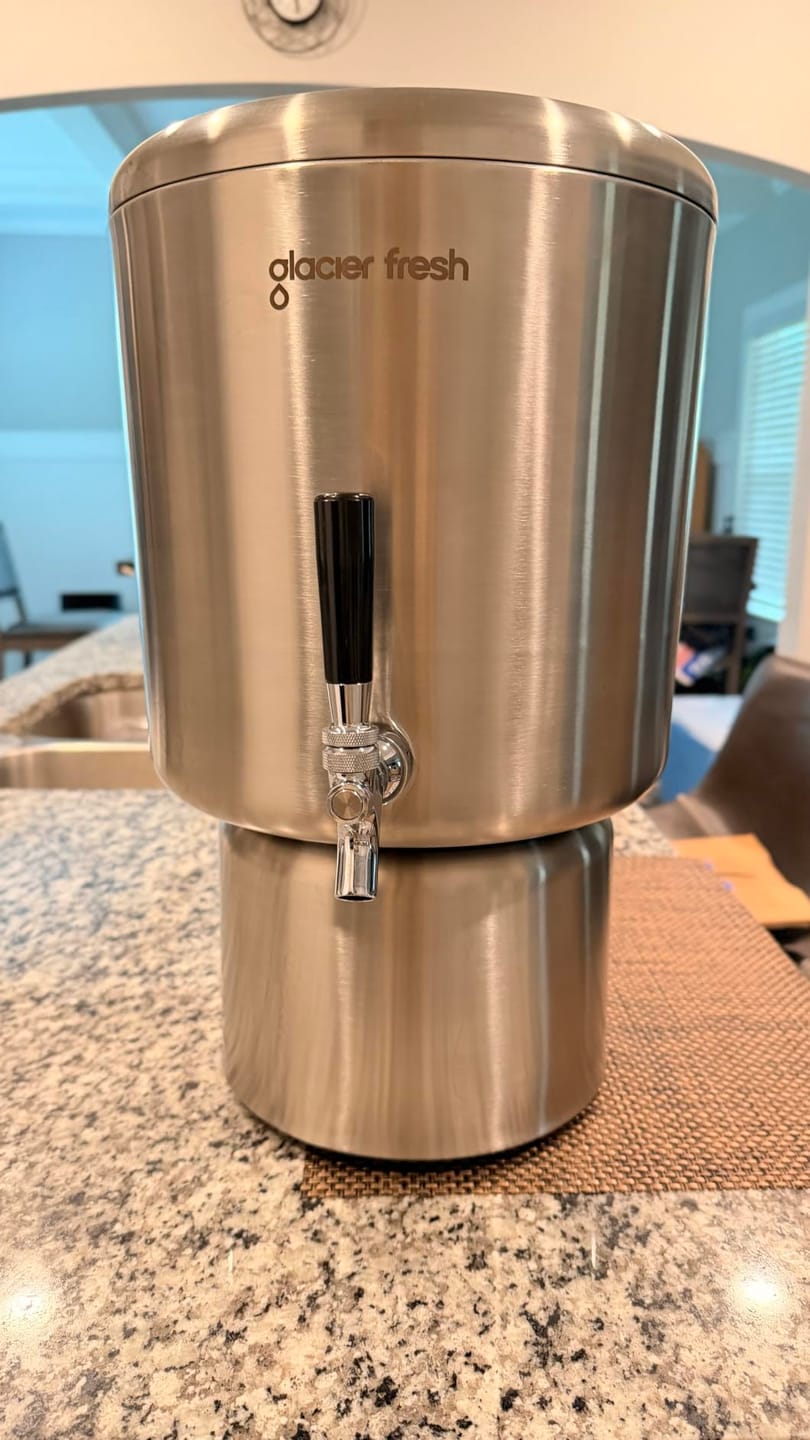 Customer photo review of GlacierFresh 2.25 Gallon Gravity Water Filter System | Countertop Purifier for Home & Kitchen | Reduce Heavy Metals, PFAS, PFOS