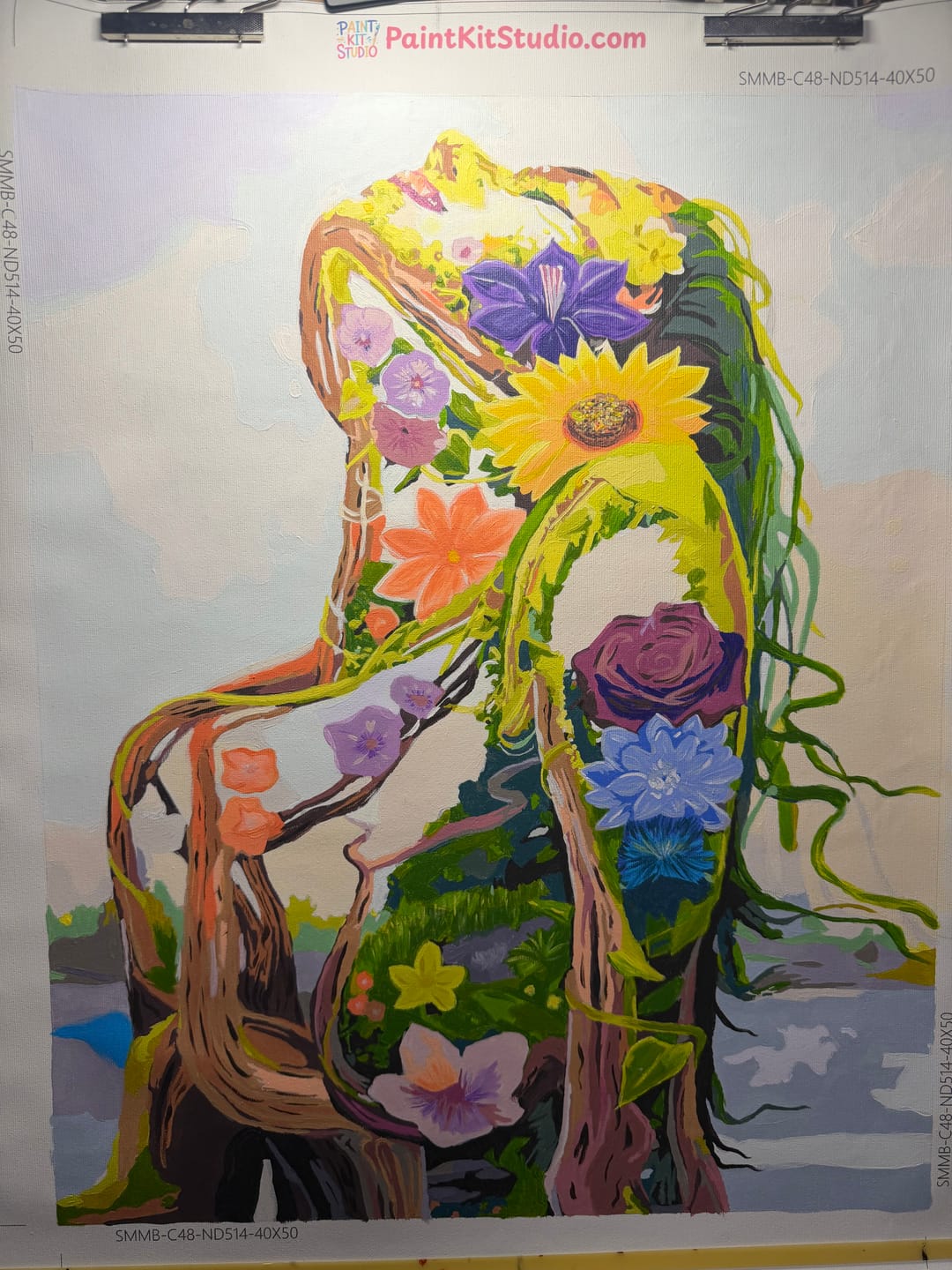 Customer photo review of Floral Silhouette Portrait Paint By Numbers Kit
