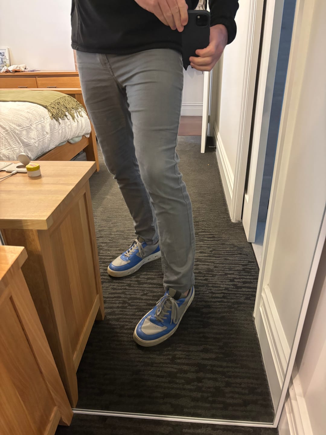 Customer photo review of Ultra Stretch Chino Pants - Slim Fit - Pewter Grey