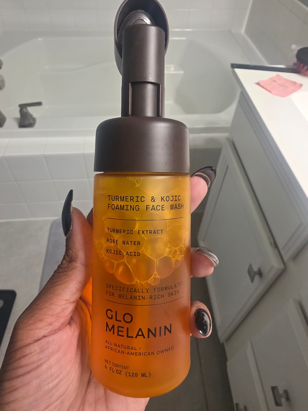 Customer photo review of Turmeric and Kojic Foaming Face Wash