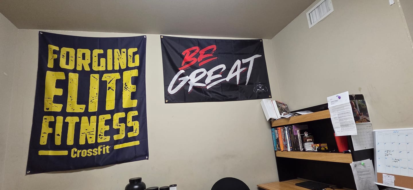 Customer photo review of RED BE GREAT GYM FLAG