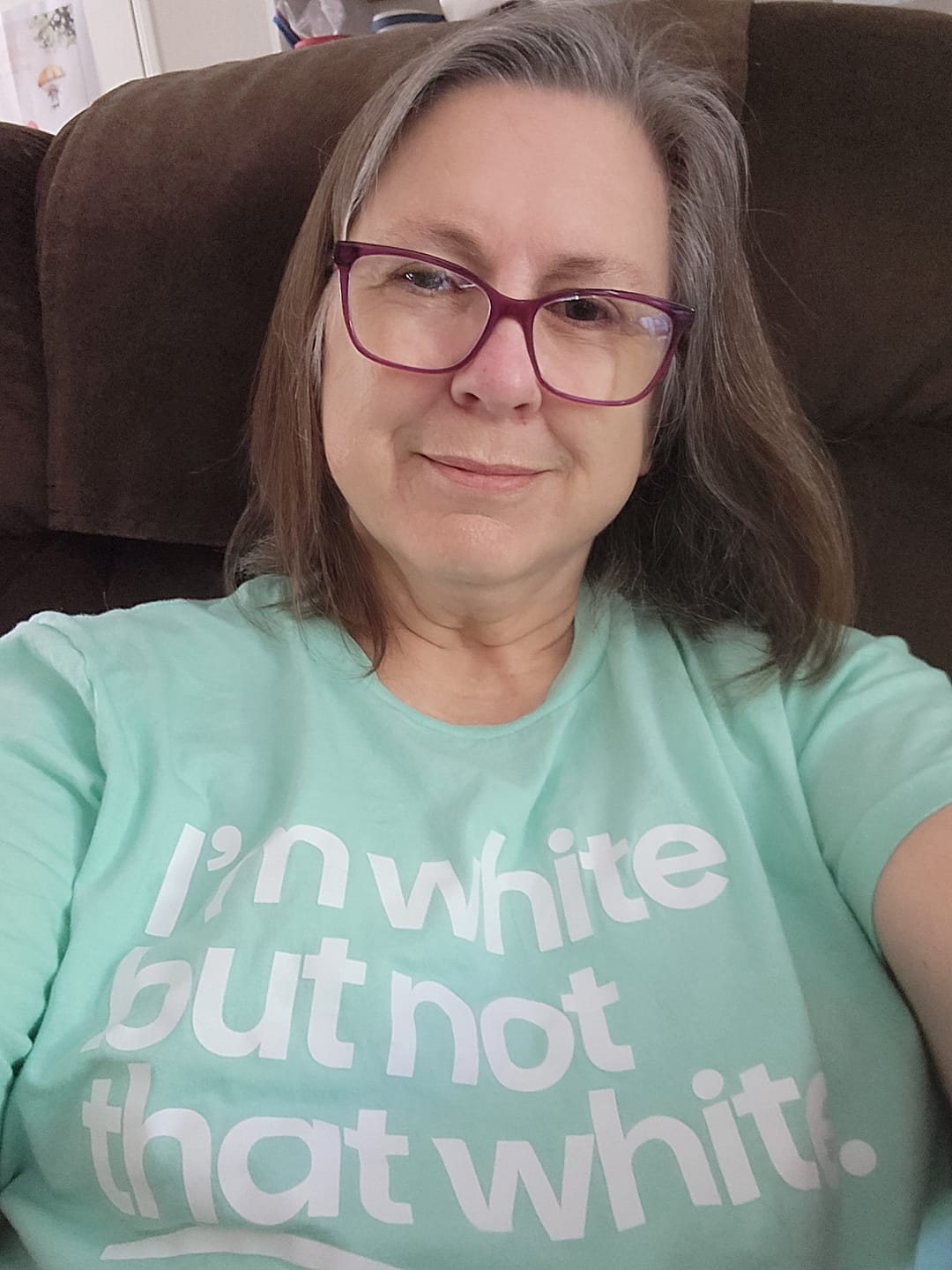 Customer photo review of I’m white but not that white Unisex Tee