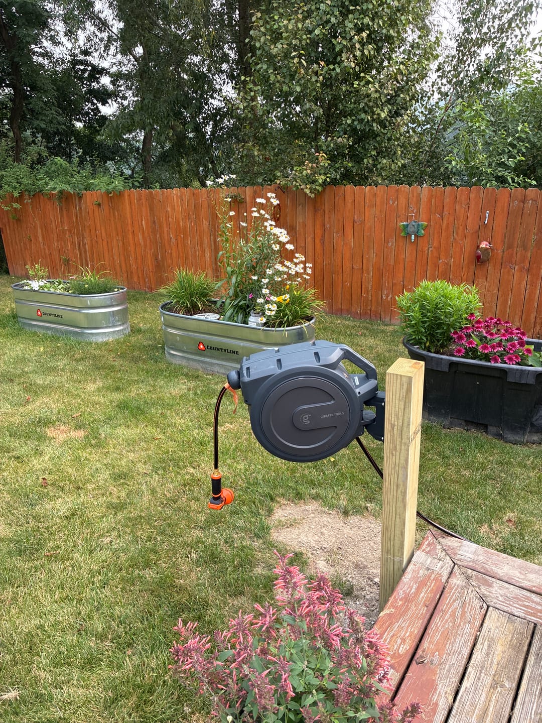 Customer photo review of Retractable Garden Hose Reel-1/2in-100ft