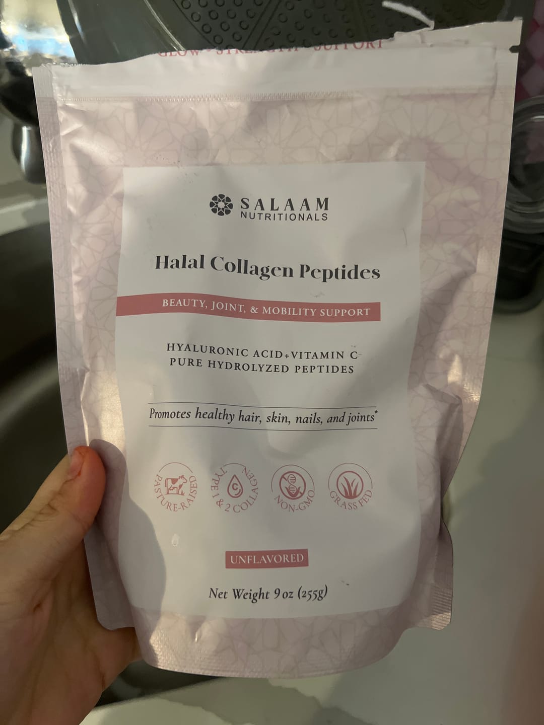 Customer photo review of Pure Halal Collagen Hydrolyzed Peptides Type 1 & 3 Powder - With Vitamin C & Hyaluronic Acid | Salaam Nutritionals