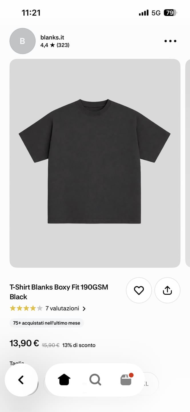 Customer photo review of T-Shirt Blanks Boxy Fit 190GSM Black