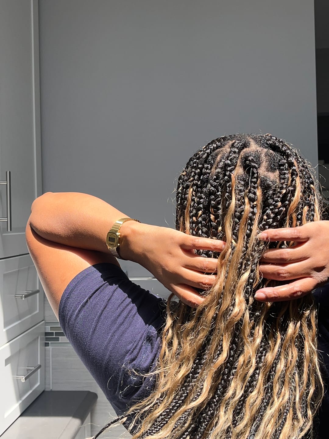 Customer photo review of #27/30/613 Mix Color Blend Deep Wave Human Crochet Hair