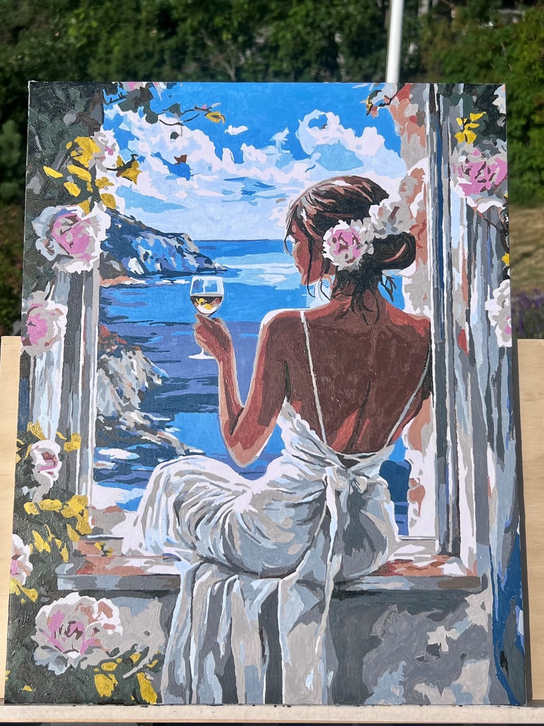 Customer photo review of Wine by the Waves | Paint by Number