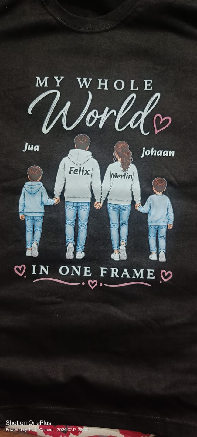 Customer photo review of MY SON MY BEST FRIENDS CUSTOMIZED TEE