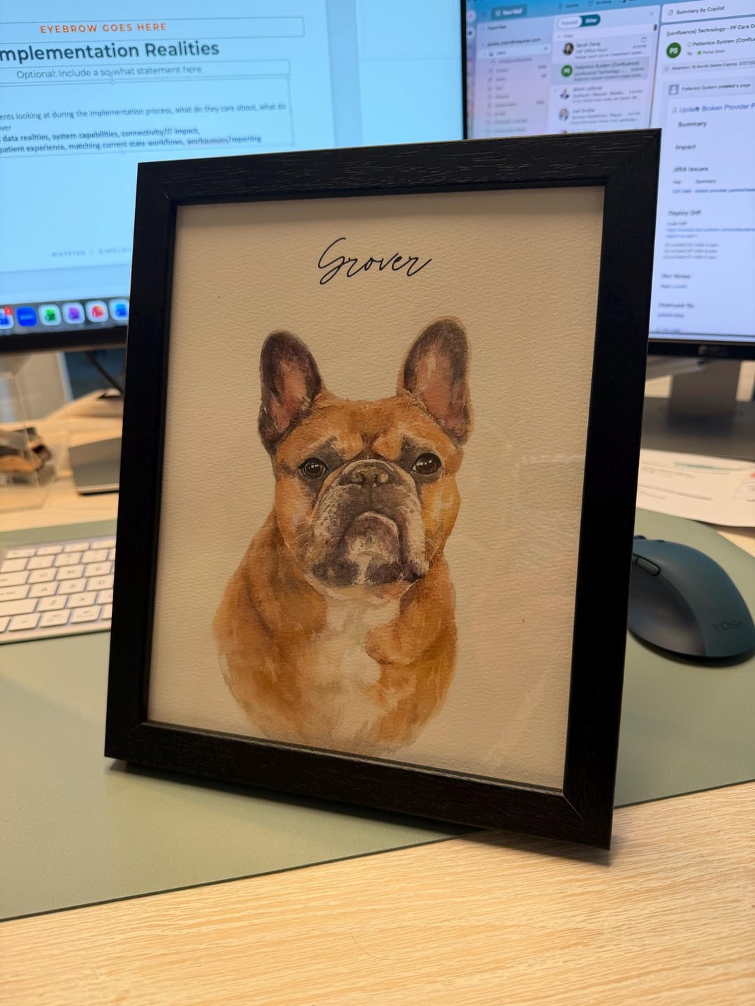 Customer photo review of Custom Hand Painted Dog Portrait Canvas