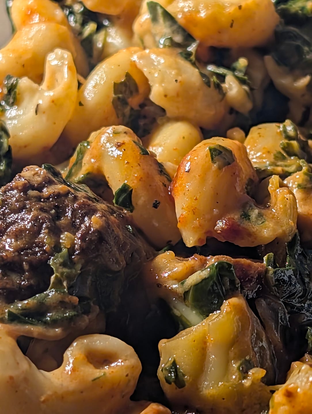 Customer photo review of BBQ Brisket Burnt Ends with Cheddar Mac & Braised Greens