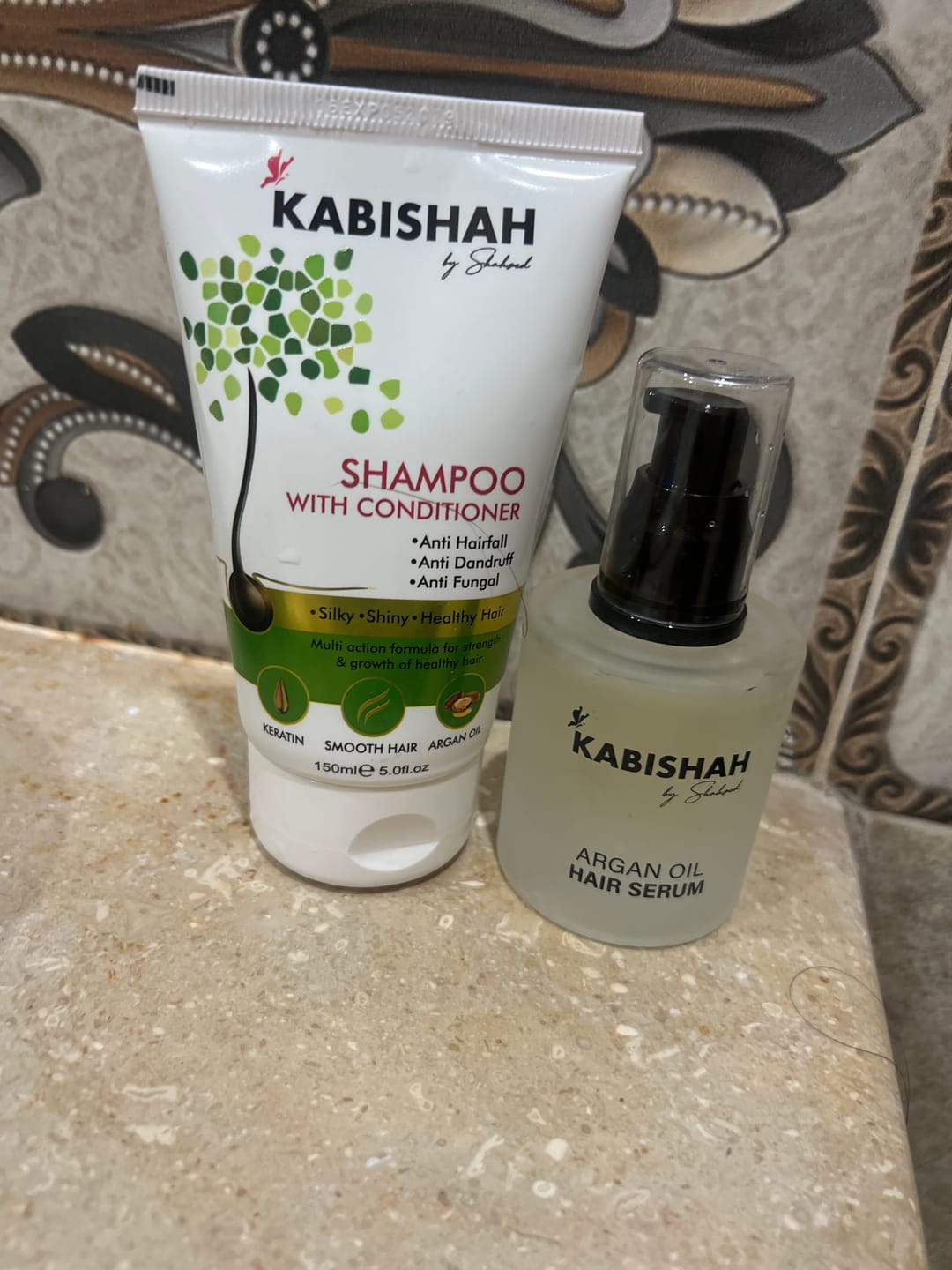 Customer photo review of Hair Care Bundle: Argan Oil Hair Serum + Shampoo