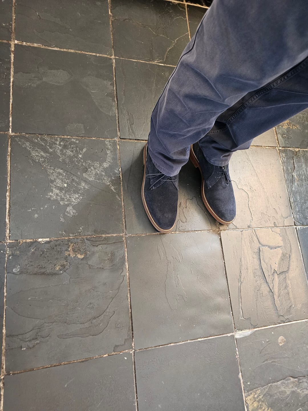 Customer photo review of Lincoln Suede Chukka Boots Navy