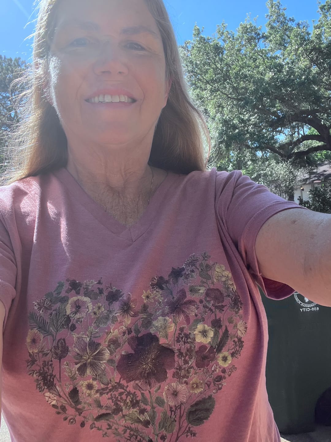 Customer photo review of Wildflower Heart V-Neck T-Shirt
