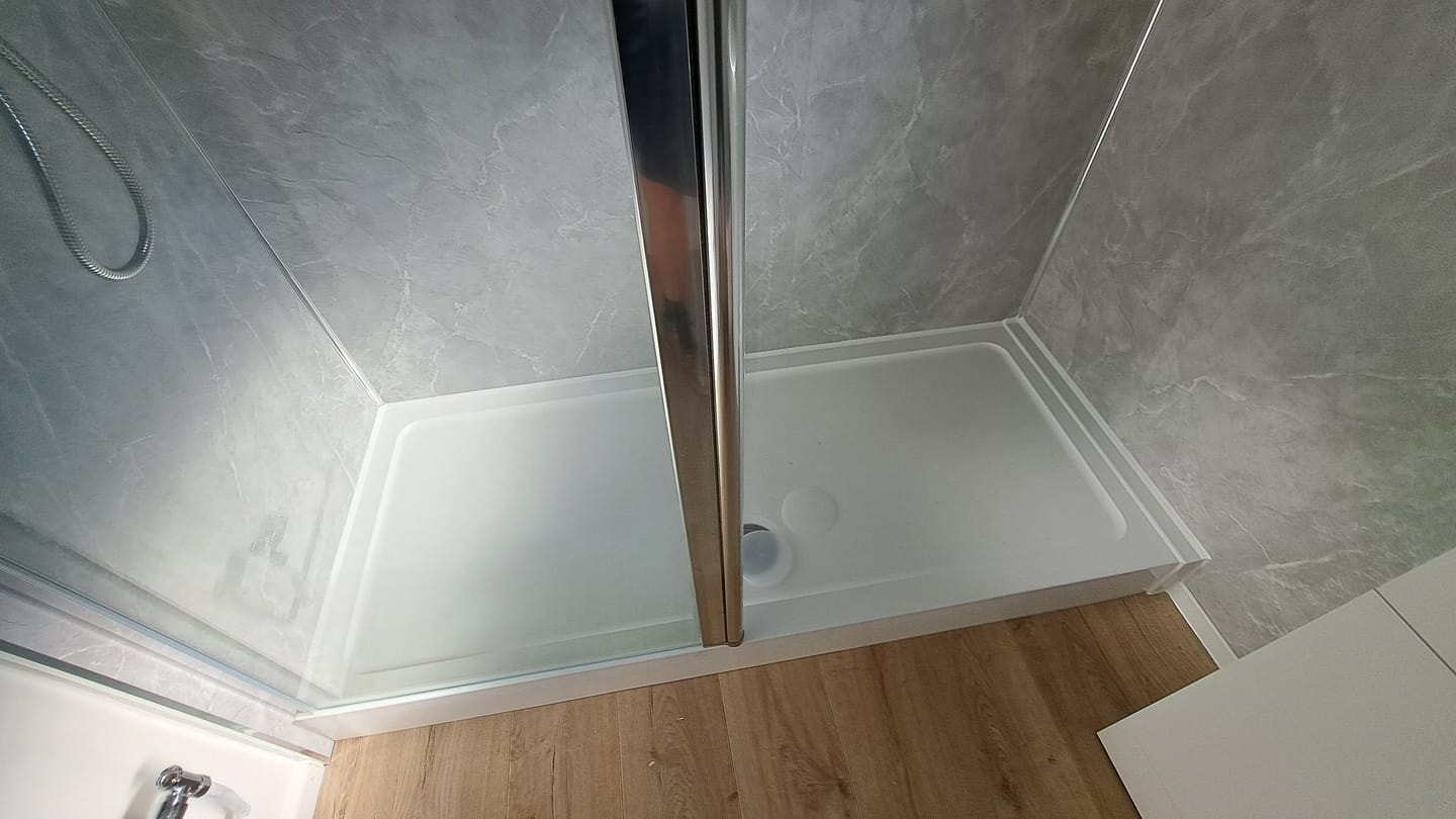 Customer photo review of 10mm Stone Grey Matt Shower Panel 1M x 2.4M