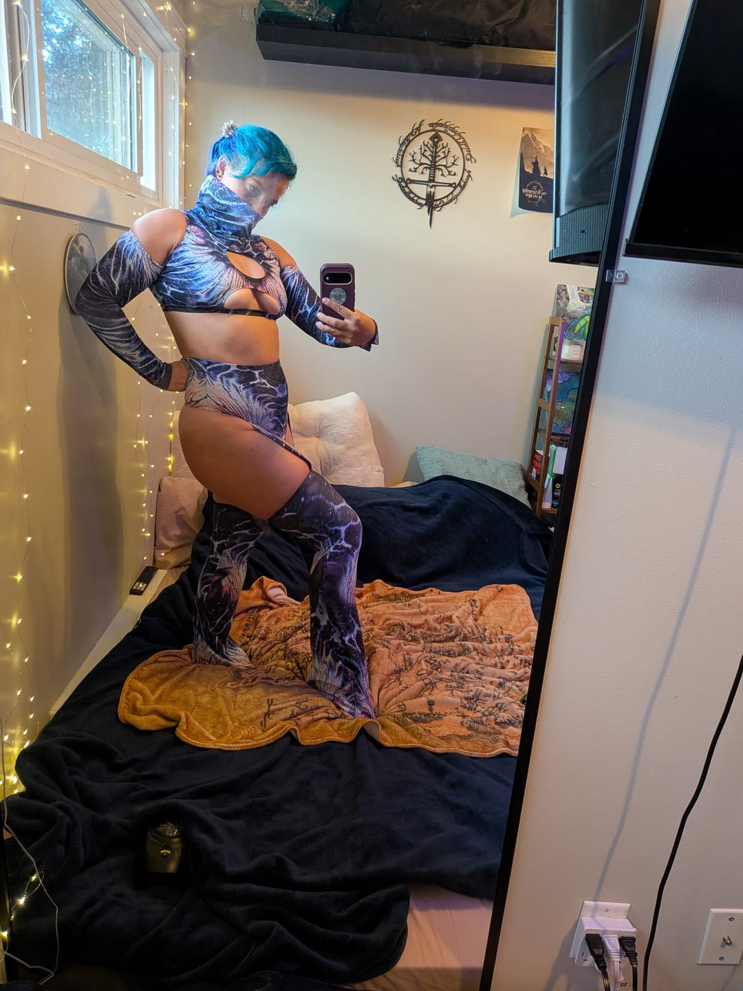 Customer photo review of Deep Sea Phantom Cold Shoulder Top