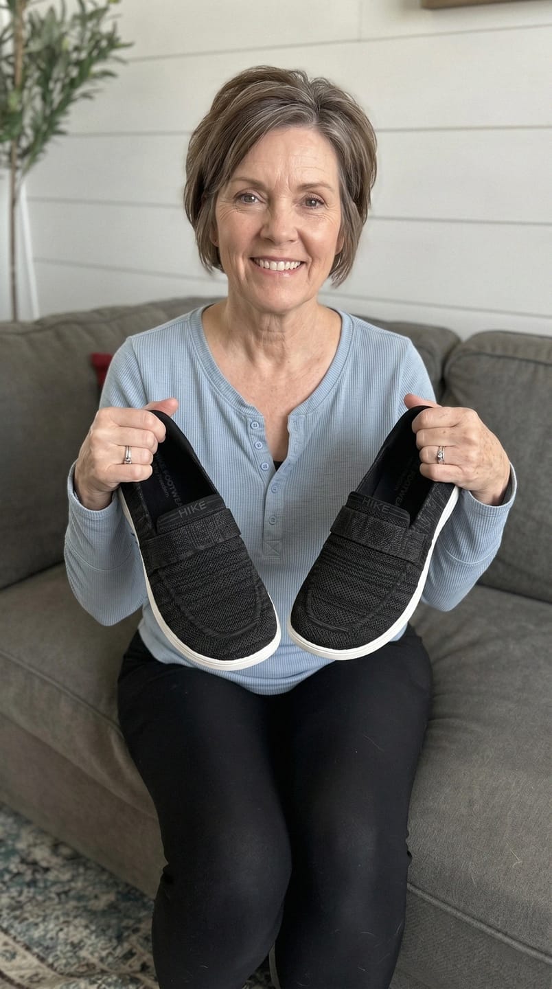 Customer photo review of Valenza - Hands-Free Barefoot Dress Shoe