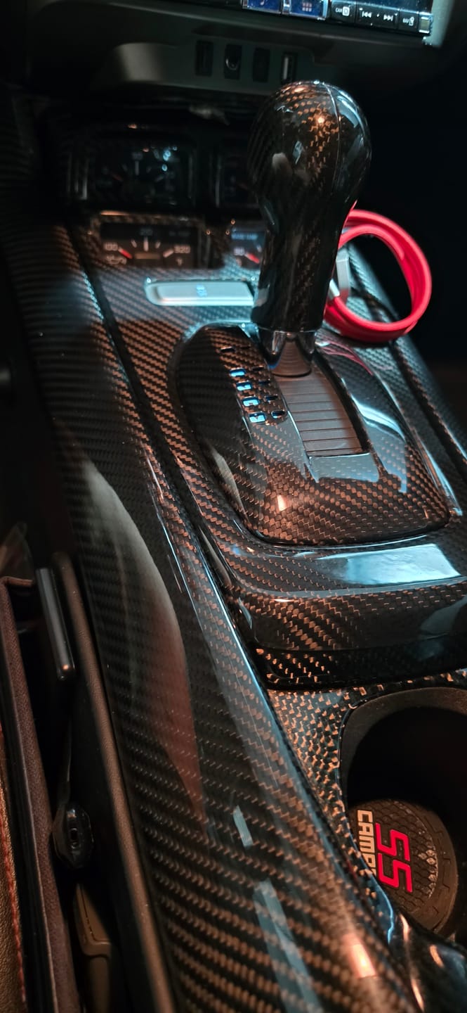 Customer photo review of Carbon Fiber Center Console Overlay for  Chevrolet Camaro 2010-2015