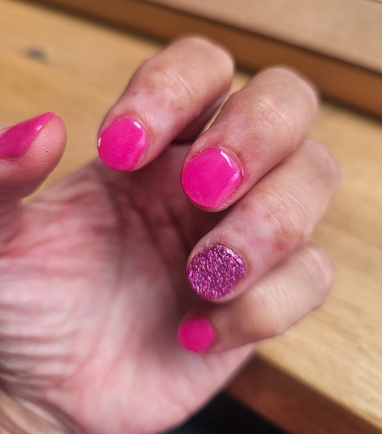 Customer photo review of Crystal Clear Dipping Powder