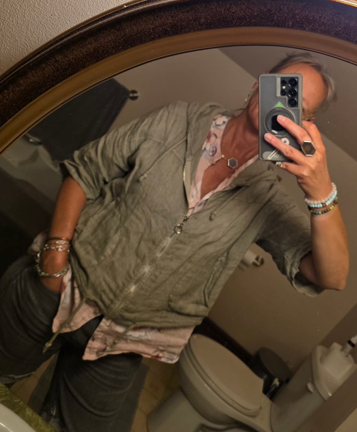Customer photo review of Meo Linen Bomber Jacket (Taupe)