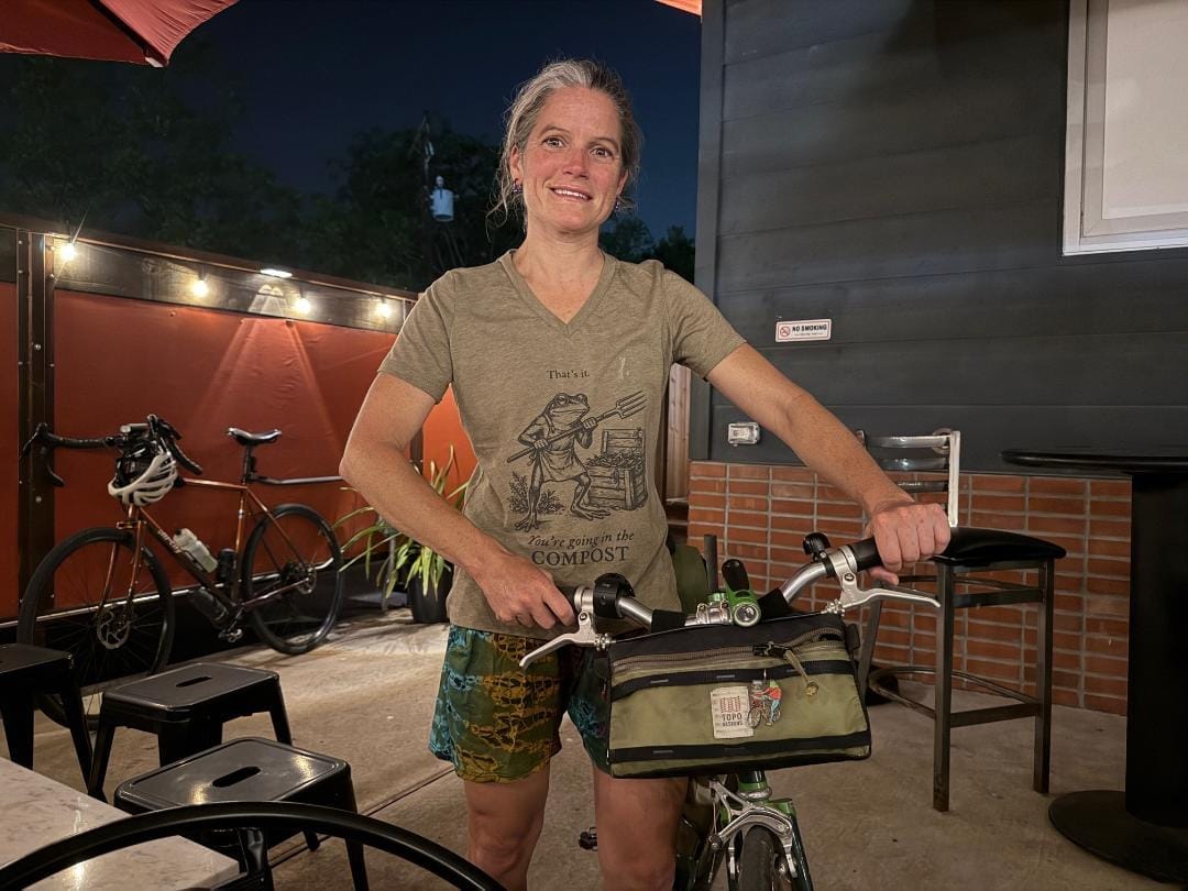 Customer photo review of Going in the Compost V-Neck T-Shirt