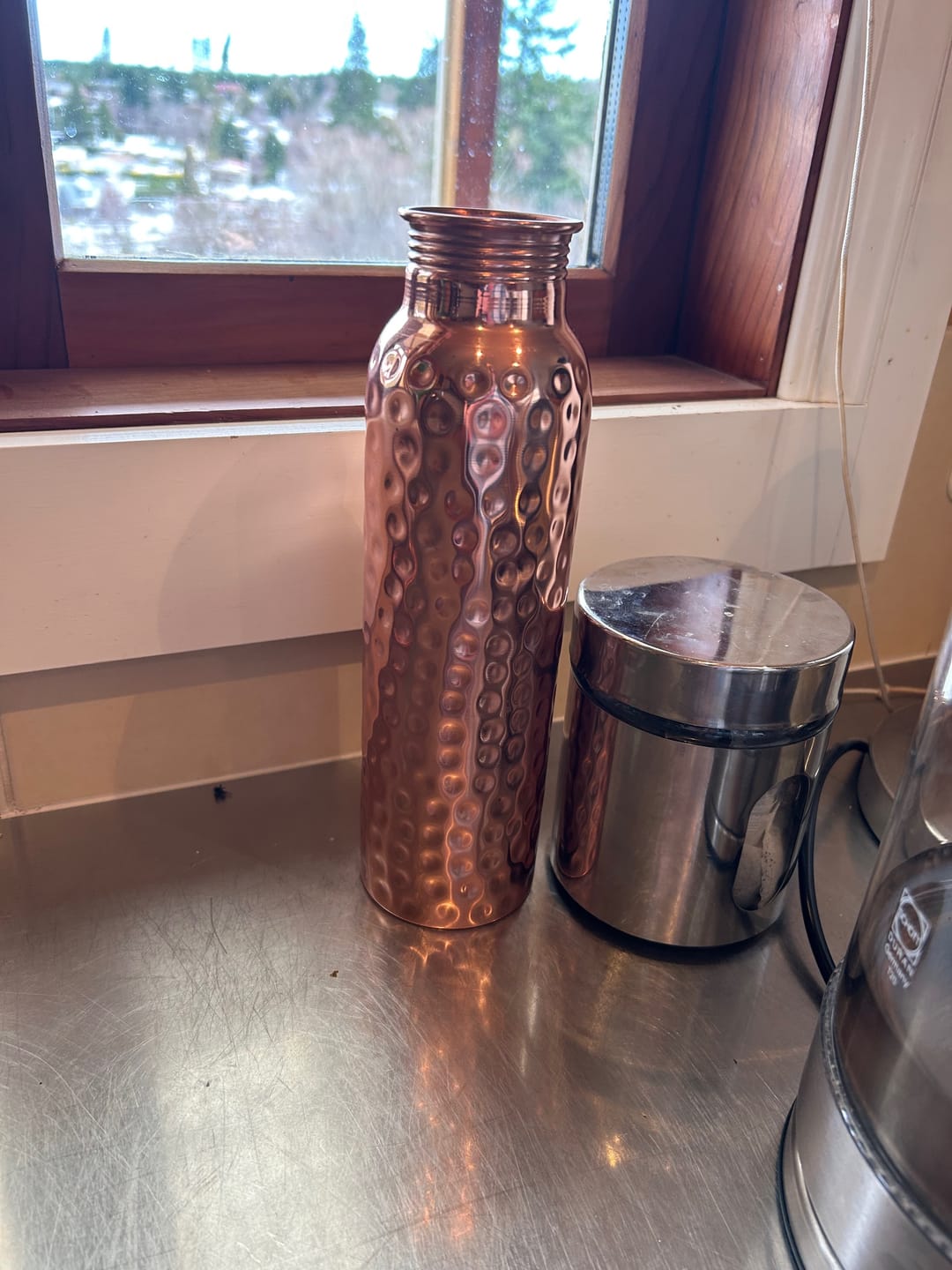 Customer photo review of Copper Water Bottle