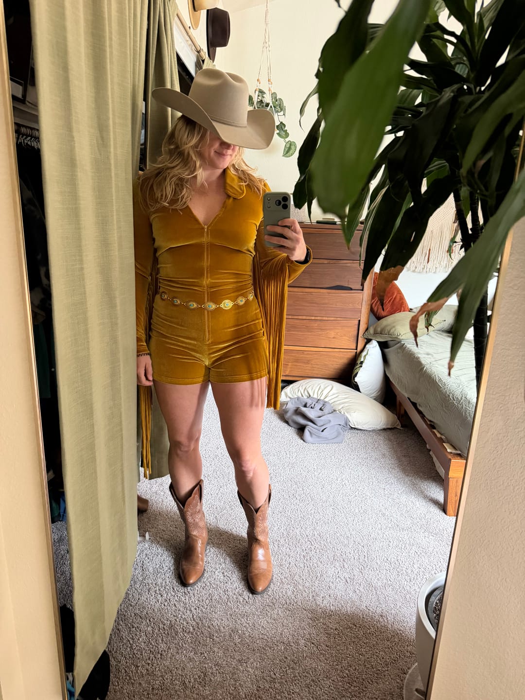 Customer photo review of Heart of Gold Fringe Romper